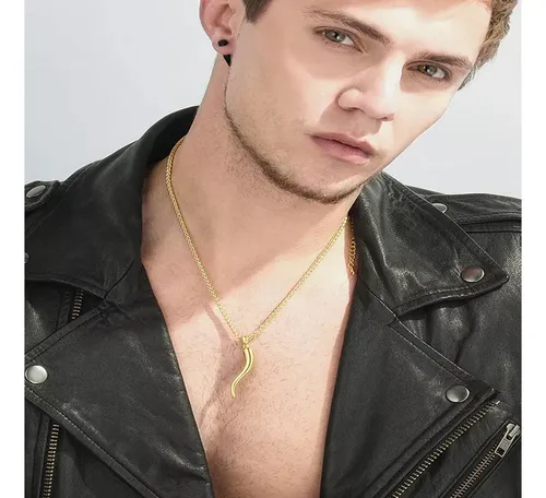 Collar Con Colgante De Cuerno Italiano Para Hombre, Amuleto