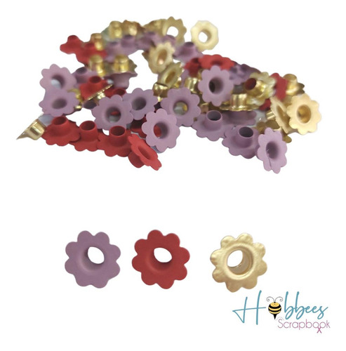 Ojillos Flores Lila Rojo Oro Arandela Eyelets Crop A Dile