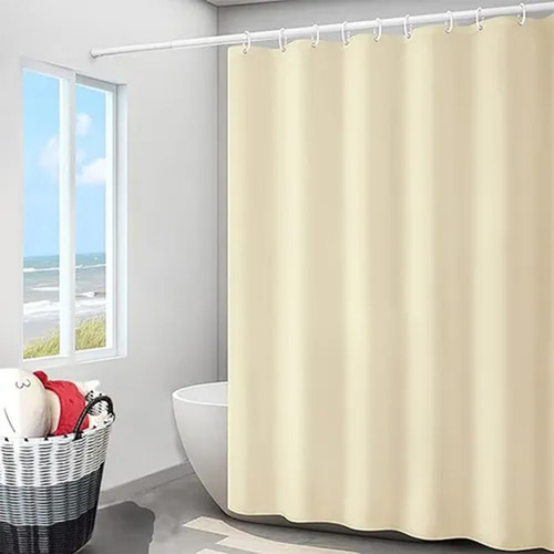 Cortina De Ducha Lavable Tela Impermeable 1 Pieza 180*180cm Beige