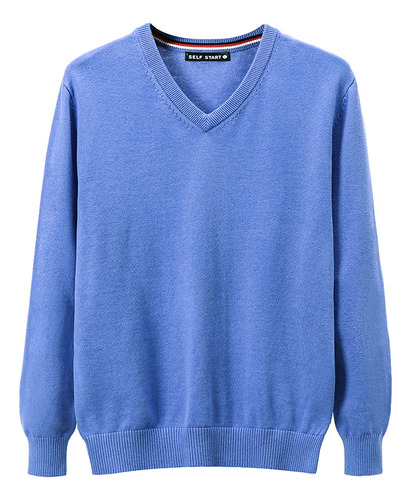 Suéter Hombre De Punto Moda Casual Cuello En V 100% Algodón