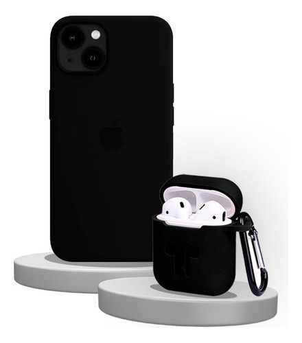 Case De Silicona Para iPhone + Case Para AirPods