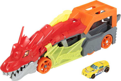 Hot Wheels City Dragon Launch Transporter, Escupe Autos Desd