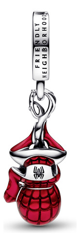 Charm Ale S925 Colgante Spiderman De Marvel En Plata Regalo