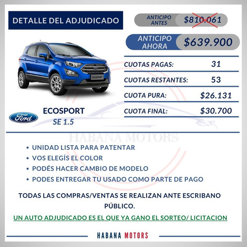 Nueva Ecopsort Se Adjudicada Anticipo $639.900 Y Cuotas