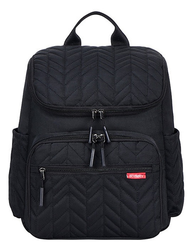 Pañalera Moderna Mochila De Bebe Multiuso Impermeable Viaje Color Negro Diseño De La Tela Rayas