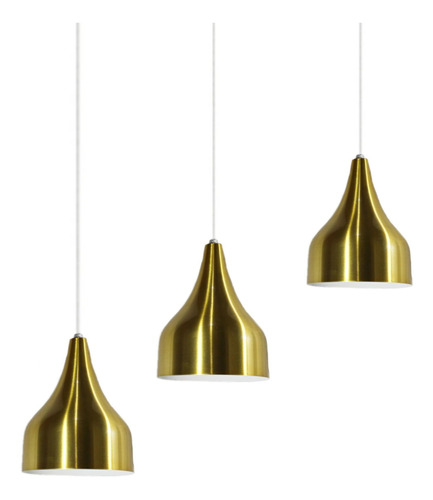 Pendentes Milão Dourado - Alumínio - Preto/cobre - Led 40w