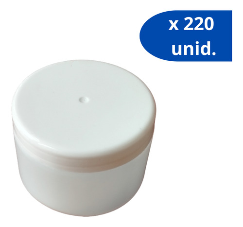 Envase Tarro Plástico 250 Gr Con Tapa- Bulto De 220 Unid