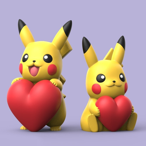 Pokemon Valentine Pikachu Ep Archivo Stl Para Impresión 3d