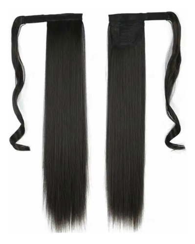 Extensión Cabello Cola De Caballo Color Negro Liso 55cm