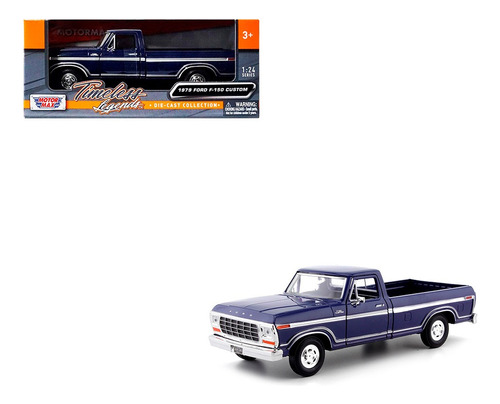 Ford F150 Custom 1979 Pick Up Azul Motor Max Escala 1/24