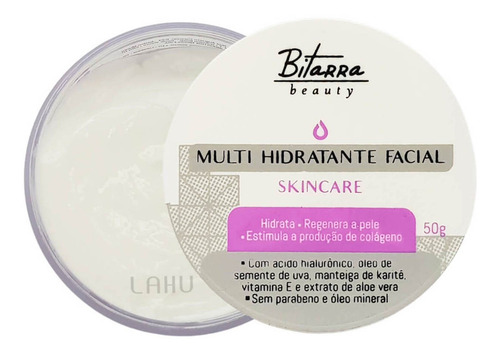 Imagem 1 de 8 de Creme Hidratante Bitarra Skin Care Com Ácido Hialurônico