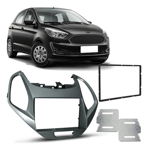 Moldura Painel Dvd 2din Ford Ka 2018 2019 Preto