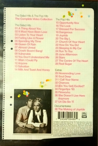 Roxette Ballad & Pop Hits - Dvd - Complete Video Collection (Usado)