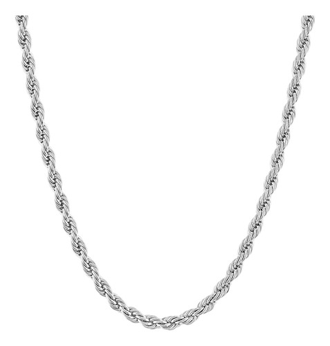 Collar De Cadena Oro Blanco 24k 22 Hipoalergénico Kisper