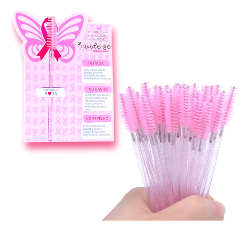 Mimo Cliente Outubro Rosa Escovinha Cilos Lash Design 30un