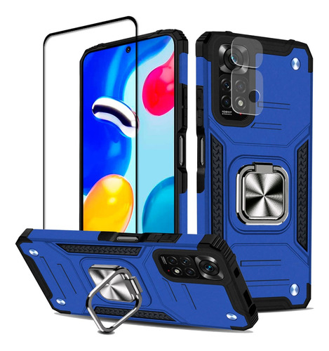 Funda Xiaomi Poco Redmi Uso Rudo Case + Kit 2 Micas Cristal