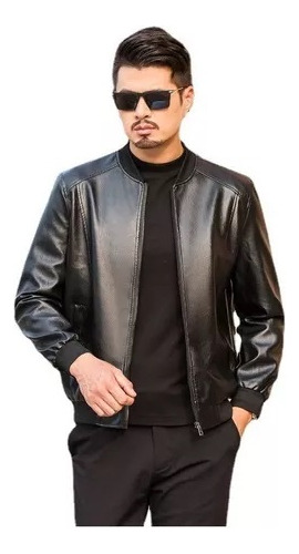 Chamarra Chaqueta Biker Piel Vinil Polo Slim Hombre Moda