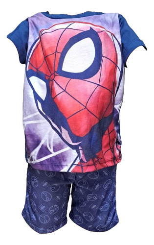 Pijama Spiderman Superheroe Marvel Remera + Short 6 Años