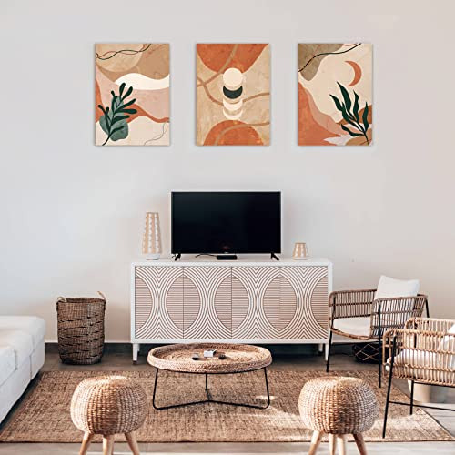 Juego De 3 Cuadros De Arte De Pared Boho Enmarcado, Imp...