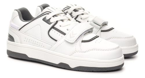 Zapatilla Colegial Blanca Y Bordo Roki Atomik