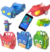 Comprar Kit Imprimible Pijama Mask Héroes En Pijama Cajitas Banderin