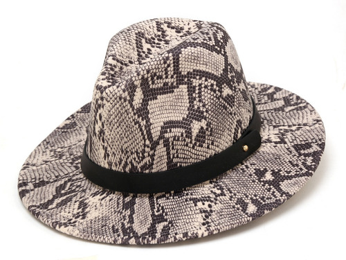 Sombrero Fieltro Paño Print Reptil Mujer 