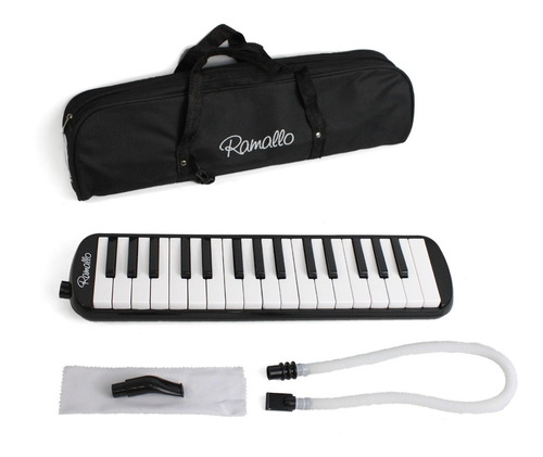 Imagen 1 de 7 de Flauta Melodica Con Funda 32 Notas A Piano Ramallo Negra