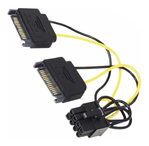 Cabo Adaptador Sata P/ Pcie 8 Pinos(6+2) Vga Placa De Vídeo