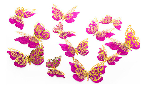 Mariposas Decorativas Doble Ala X12 Unidades