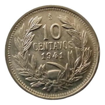 Moneda Chile 10 Centavos 1941 Unc (x1100-x1001 (Usado)
