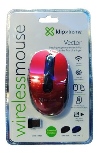 Mouse Inalambrico Klip Xtreme Vector Kmw-330rd