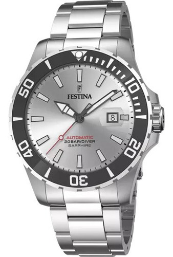 Reloj pulsera Festina F20531 con correa de acero inoxidable color gris plata - bisel gris