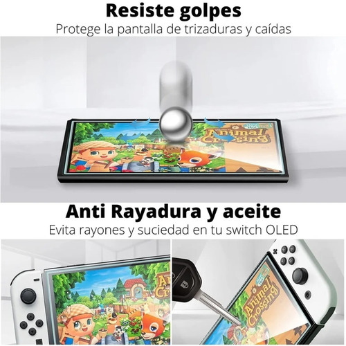 Imagen 4 de 6 de Bolso Luigi Bros Nintendo Switch Oled + Vidrio Mica Funda