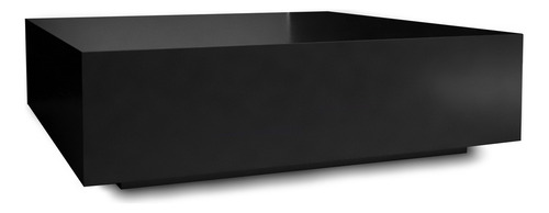 Mesa De Centro Minimalista Quadrada Preta Branca Mdf Áurea Cor Preto