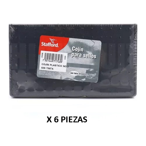 Paquete De 6 Cojines Para Sellos Azor No. 2 Sin Tinta