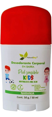 Desodorante Naturaldry Kids Piel Sensible En Barra 50g  