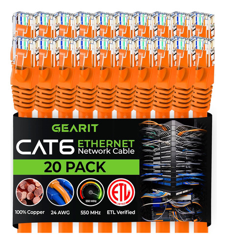 Cable Ethernet Cat 6 De Gearit De 3 Pies (paquete De 20) ...
