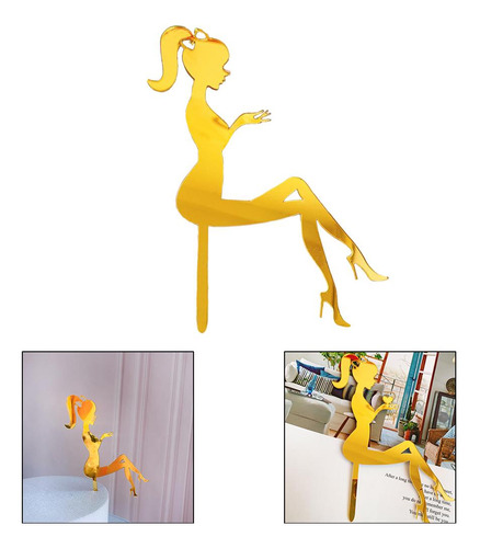 2 Adornos Para Tarta Tacones Altos Para Cupcakes De Dorado