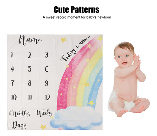Manta Decorativa Multifuncional Para El Mes De Baby Mileston