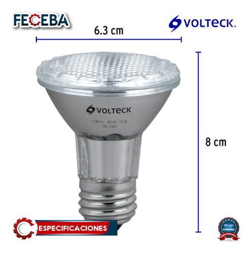 Lámpara De Halógeno 50 W Tipo Par 20, En Caja, Volteck 47244
