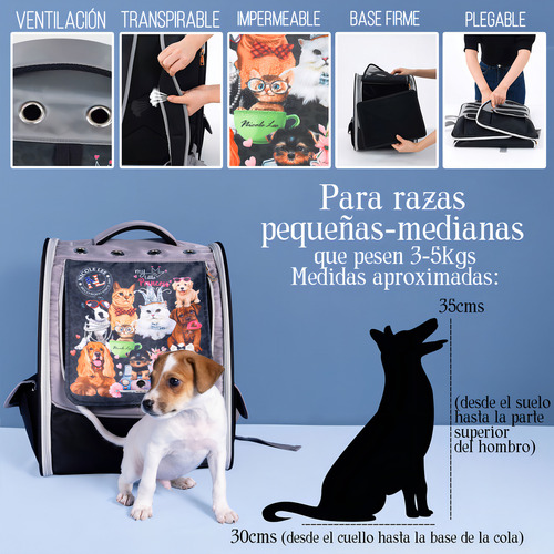Nicole Lee transportadora estampada para mascota Ss24 color gris