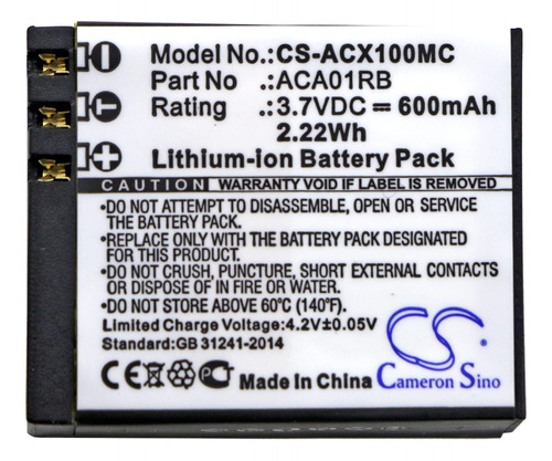 Reemplazo Bateria Para Camara Multimedia Modelo Cx Gold Hd