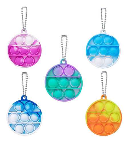 Mini Push Pop-up Sensorial Burbuja Juguete Llavero 5pcs