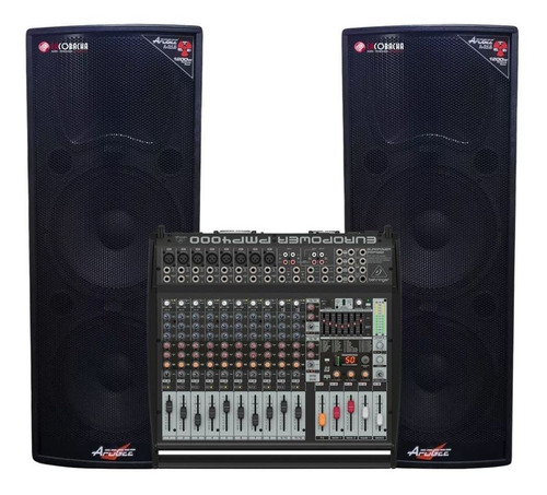 Consola Activa Behringer Pmp4000 + 2 Torres Apogee A215 600w