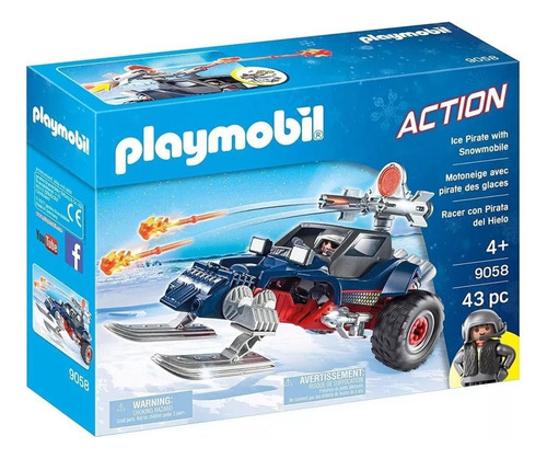 Brinquedo Playmobil 9058 Pirata Do Gelo Com Snowmobile Quantidade De Peças 43
