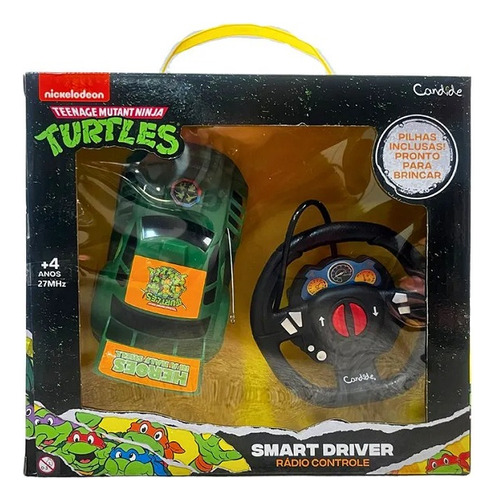 Carro Controle Remoto Smart Driver Tartarugas Ninja 3funçoes