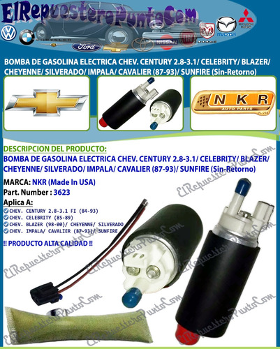 Pila De Gasolina Cavalier (87-93) Sunfire - Sin Retorno