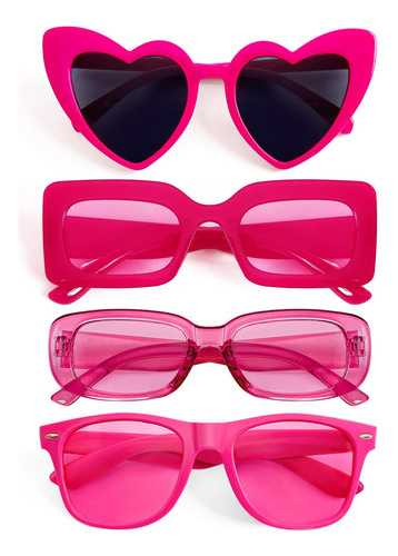 Sunovelties 4 Gafas De Sol De Estilo Hotpink Mixtas, Recuerd