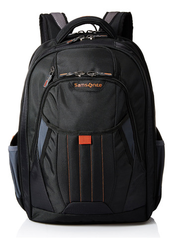 Mochila Modelo Tectonic 2 Marca Samsonite Negro Anaranjado