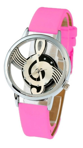 Reloj Musica Dama Piel Vinil Clave Sol Moda Mujer A541